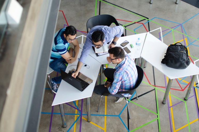 Team working around a table